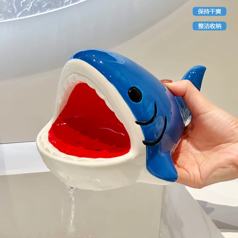 Home Edit Bathroom Storage - صندوق صابون على شكل سمكة قرش