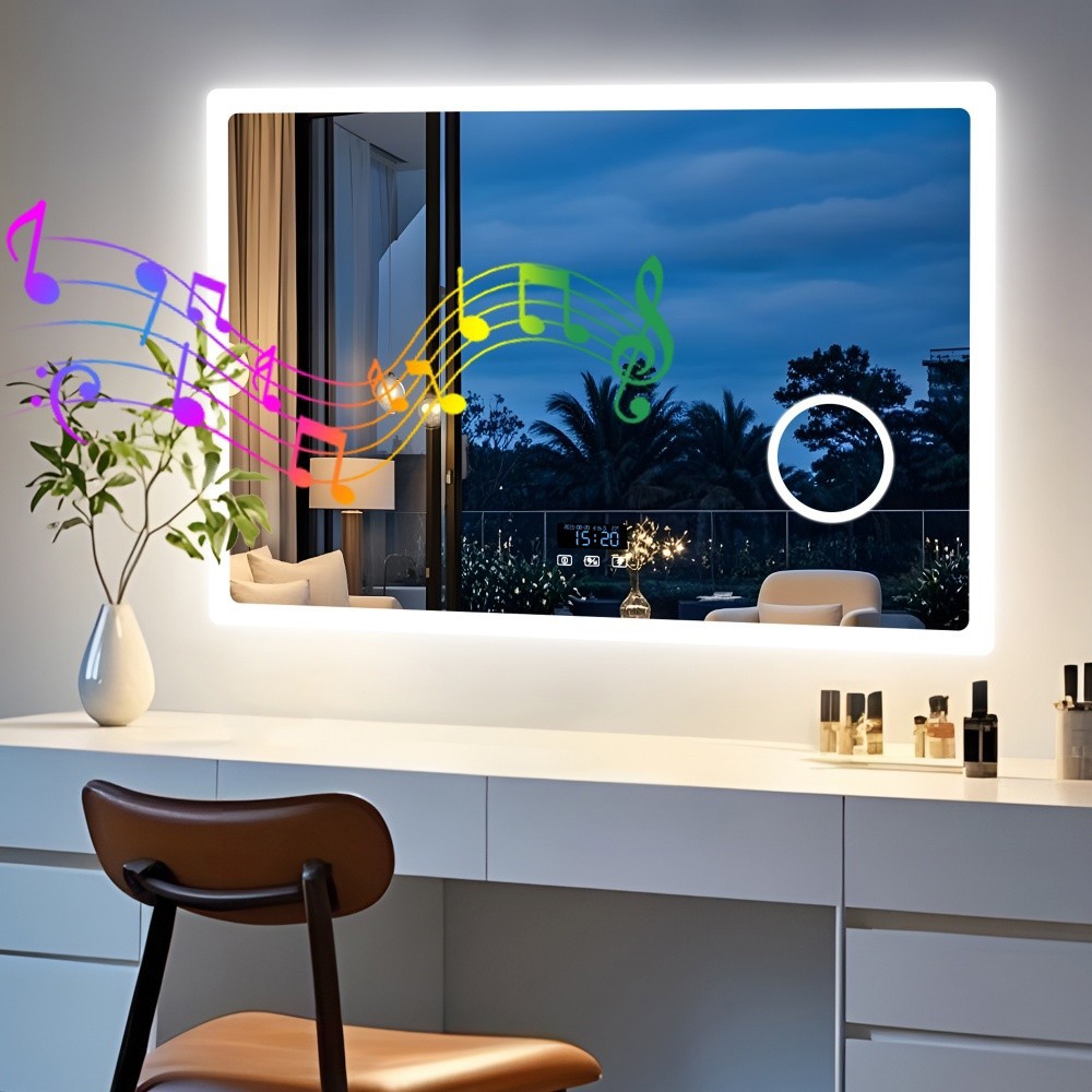 Zara Home Bathroom - مرآة حمام LED بتقنية البلوتوث مع
