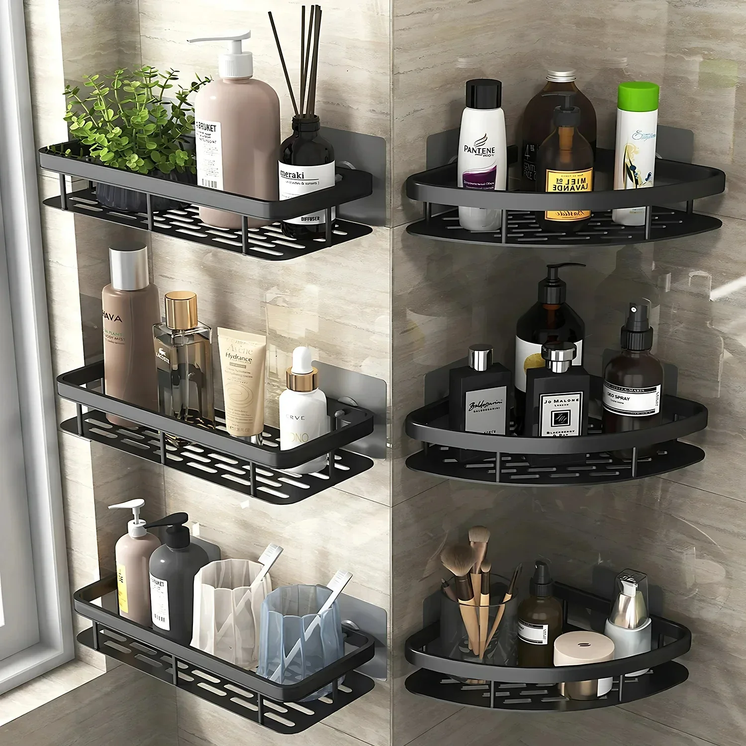 Zara Home Bathroom - رف حمام من سبائك الألومنيوم ،