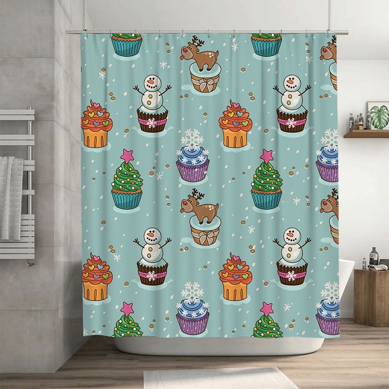 Home Bathroom Ideas - TU الساحرة عيد الميلاد دش الستار