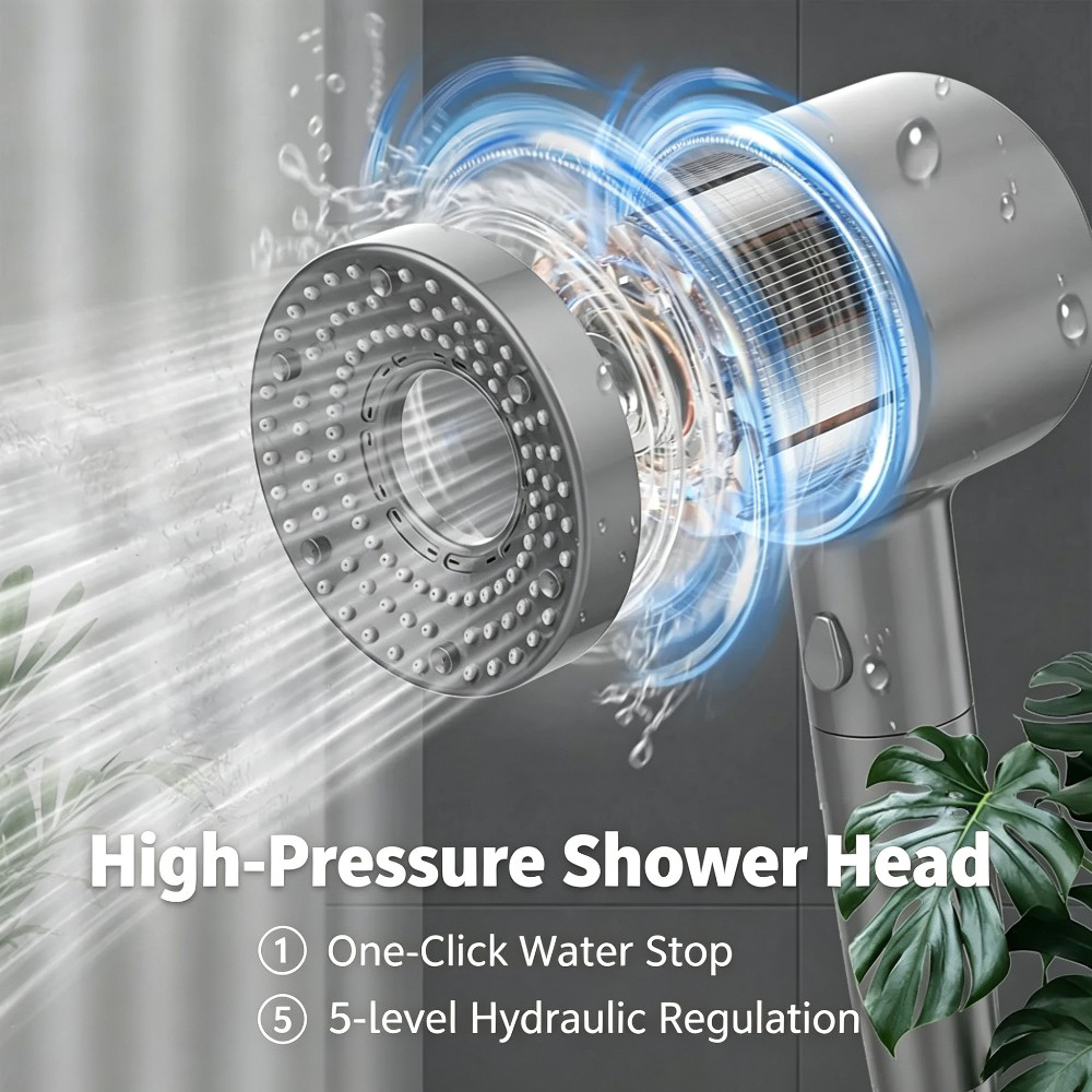 رأس دش عالي الضغط بخمسة أوضاع  - مراجعة Home One Bathroom Accessories وسعره