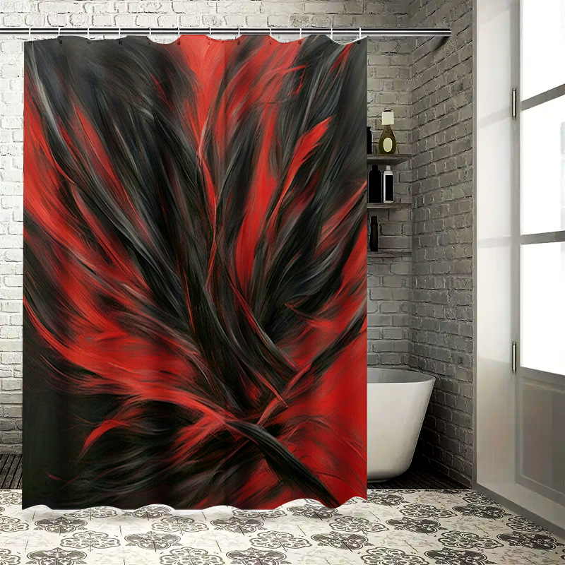 ستارة دش مطبوعة تجريدية باللون - مراجعة Home Bathroom Ideas وسعره
