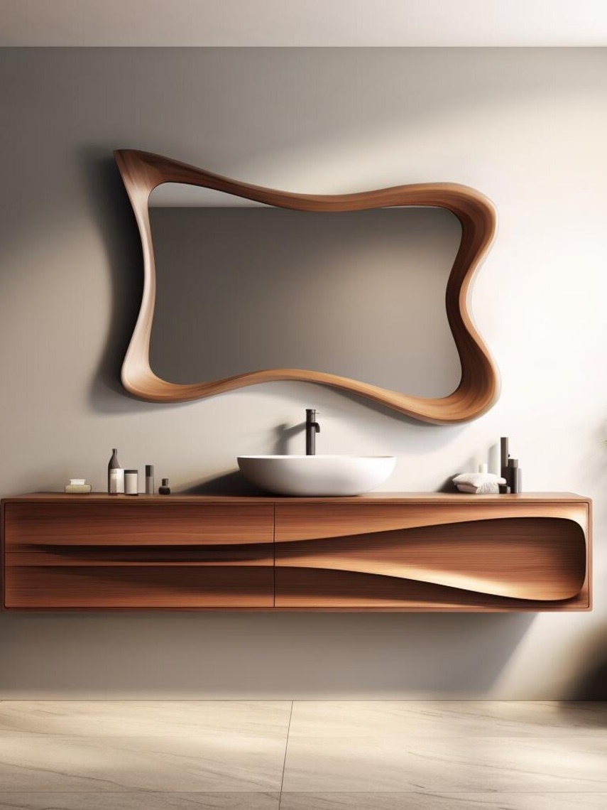 مرآة حمام خشبية عتيقة على الطر - مراجعة Bathroom Mirror Led وسعره