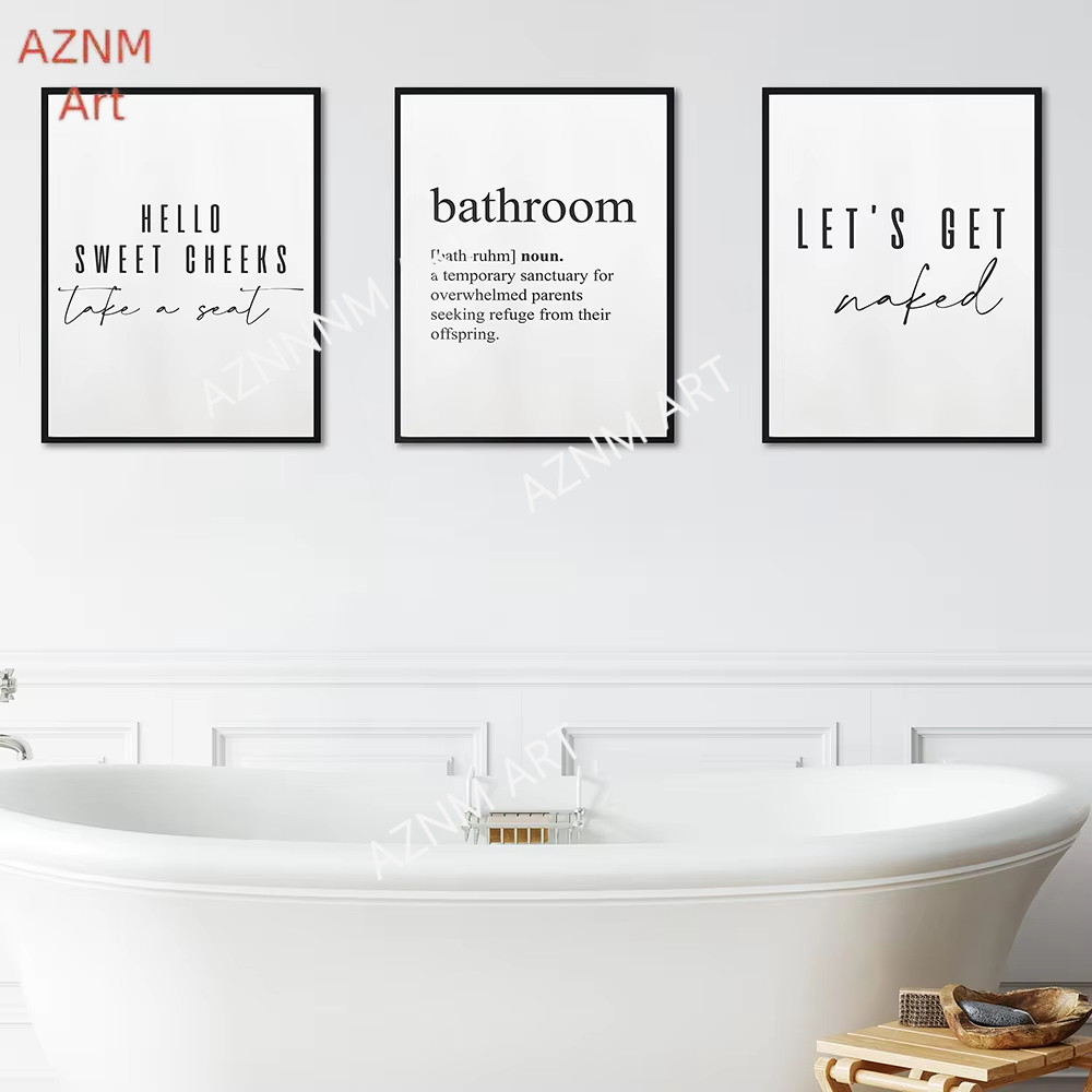 لوحة فنية مطبوعة بعبارة 'هيلو  - مراجعة Home Bathroom Pictures وسعره
