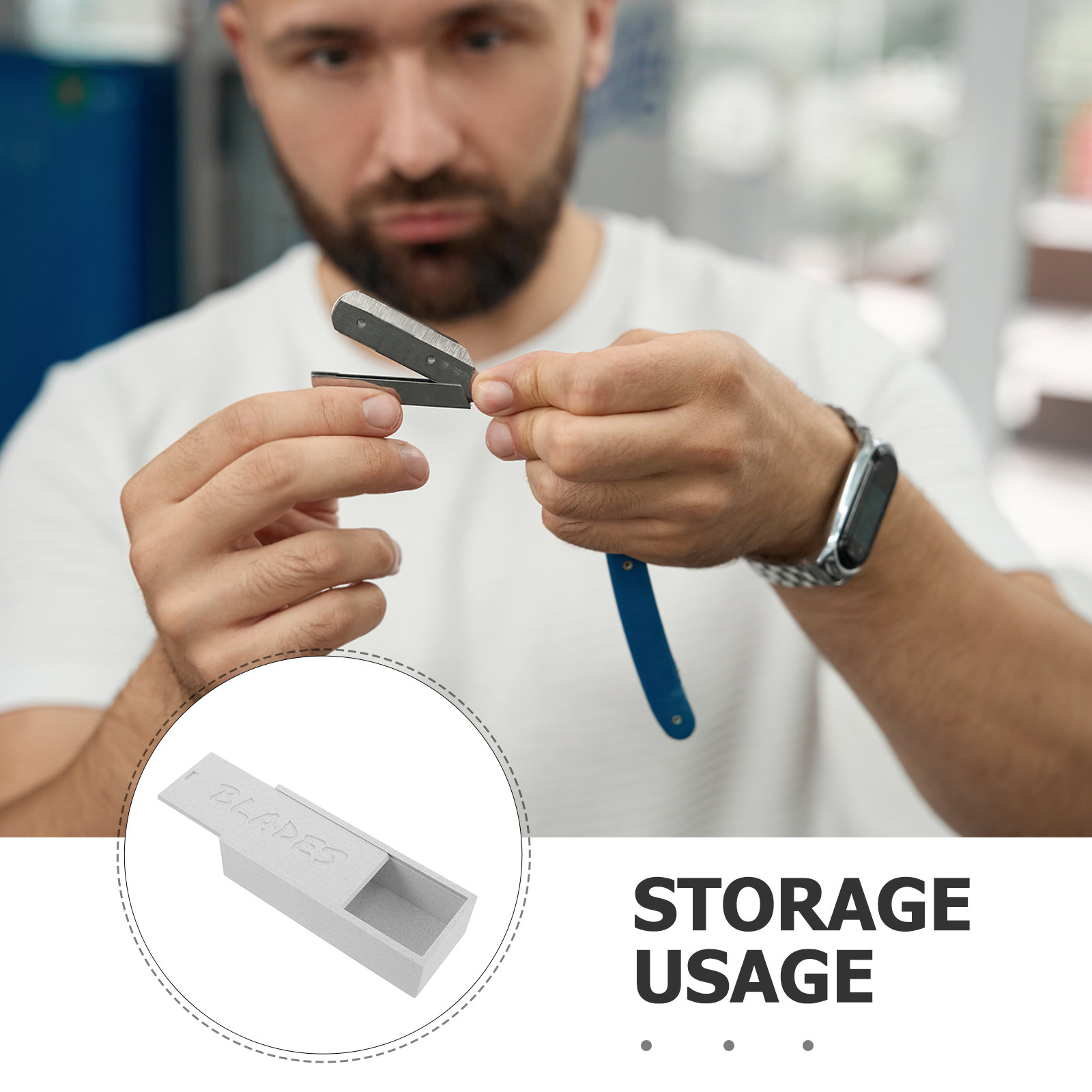 علبة تخزين شفرات بيضاء ذات قسم - مراجعة Home One Bathroom Accessories وسعره