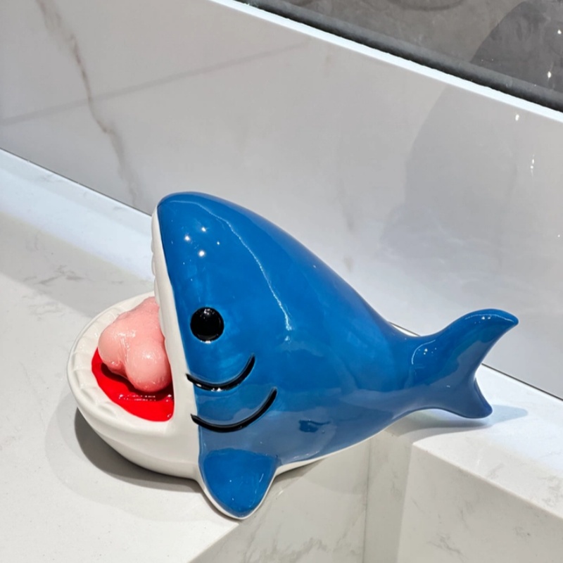 صندوق صابون على شكل سمكة قرش ك - مراجعة Home Edit Bathroom Storage وسعره