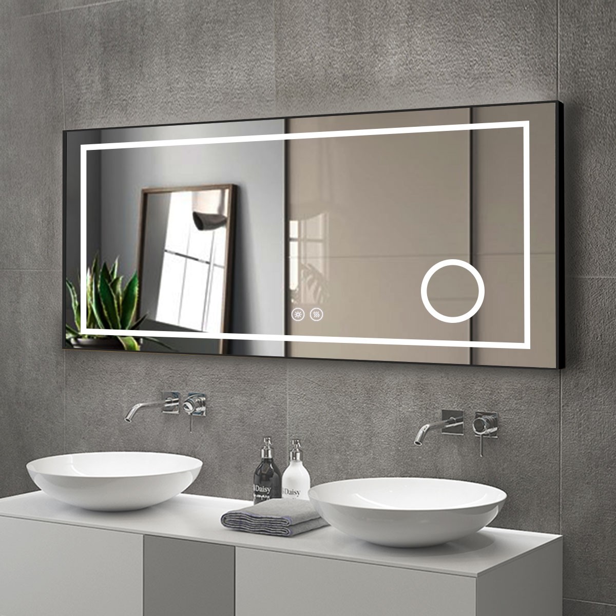مرايا حائطية مخصصة الحجم للحما - مراجعة Bathroom Mirror Led وسعره