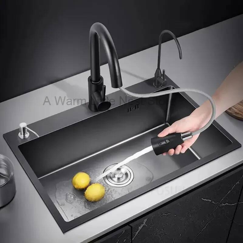 حوض مطبخ أسود من الفولاذ المقا - مراجعة Home One Bathroom Accessories وسعره