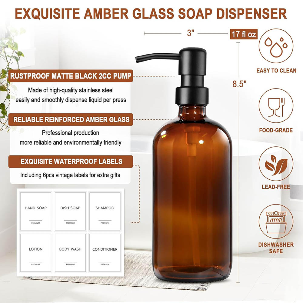موزع صابون زجاجي كهرماني، عبوت - مراجعة Soap Dispenser Pump وسعره
