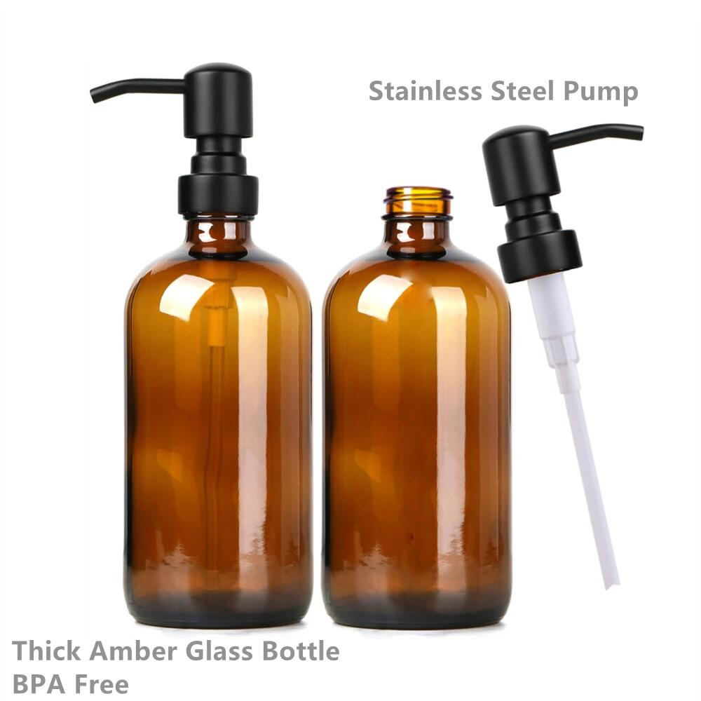 موزع صابون زجاجي كهرماني مع مض - مراجعة Soap Dispenser Pump وسعره