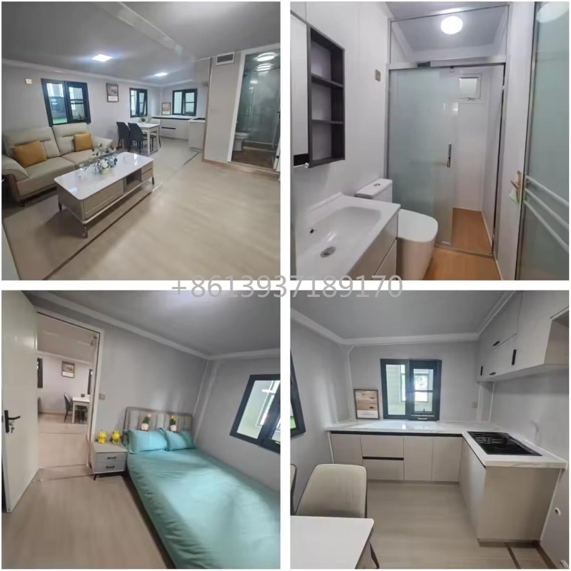 منزل حاويات قابل للطي والتوسيع - مراجعة Tiny Home Bathroom Kitchen وسعره