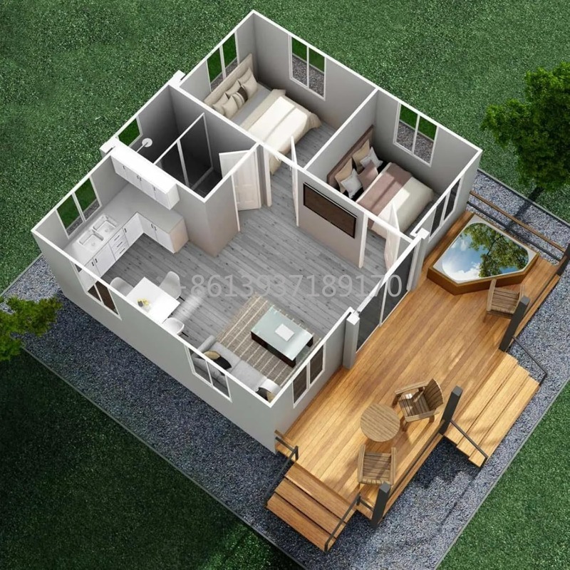 منزل حاويات قابل للطي والتوسيع - مراجعة Tiny Home Bathroom Kitchen وسعره