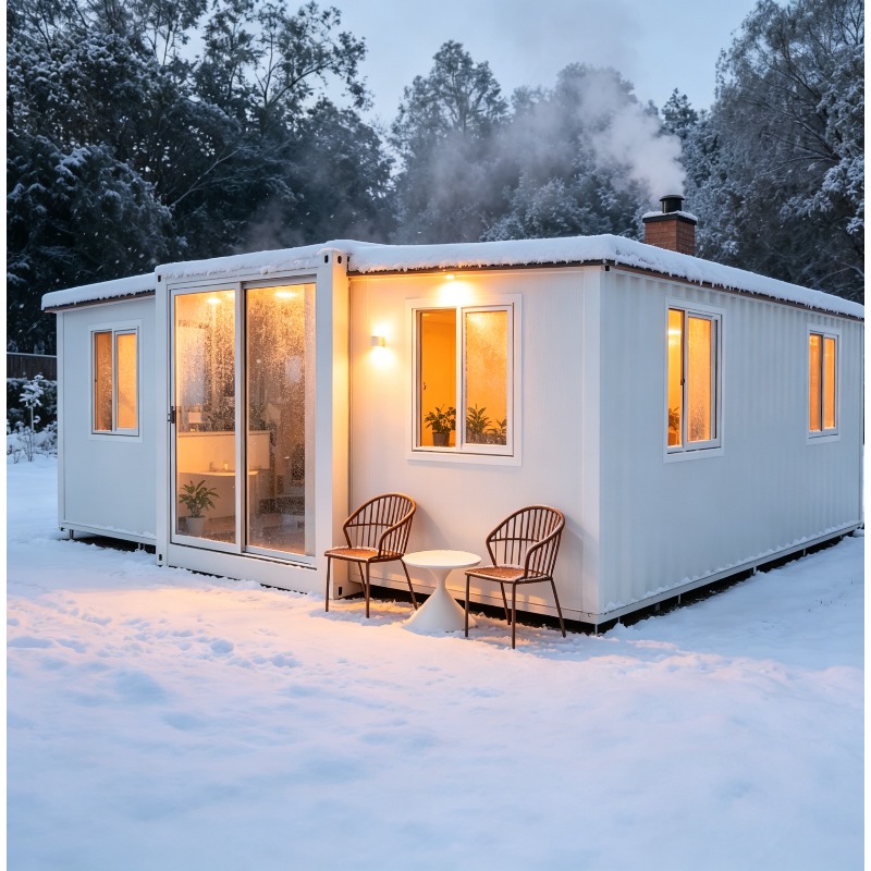 منزل حاويات قابل للتوسيع بطول  - مراجعة Tiny Home Bathroom Kitchen وسعره