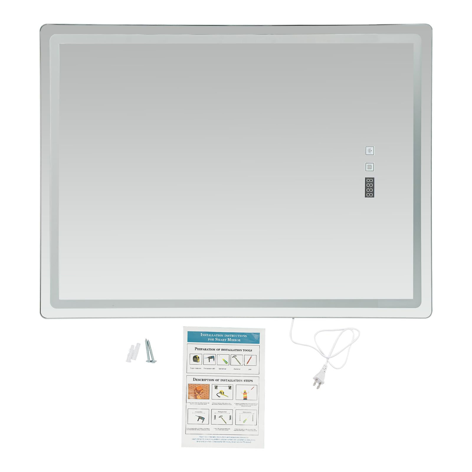 مرآة حائط للحمام بإضاءة LED، م - مراجعة Bathroom Mirror Led وسعره